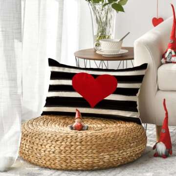 AVOIN Love Heart Pillow Cover for Valentine's Day Decor