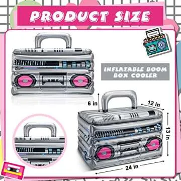 Cunhill Inflatable Boom Box Beverage Cooler 80s 90s Theme Party Decorations Inflatable Cooler Radio ...