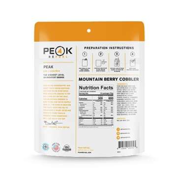 Peak Refuel Cobbler Variety 6-Pack | Real Ingredients | Ready in Minutes | Just Add Water | Premium Freeze Dried Backpacking & Camping Food | 2 Servings | Ideal MRE Survival Meal or Dessert (Variety 6-Pack)