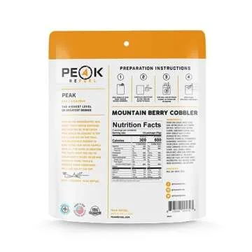 Peak Refuel Cobbler Variety 6-Pack | Real Ingredients | Ready in Minutes | Just Add Water | Premium Freeze Dried Backpacking & Camping Food | 2 Servings | Ideal MRE Survival Meal or Dessert (Variety 6-Pack)