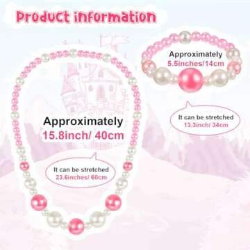 Sumind 6 Sets Play Jewelry for Little Girls - Princess Necklace & Bracelet Set