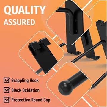 HUHOLE Gridwall Hooks 6 Inch, 32PC Display Hooks for Grid Wall, Hooks for Grid Wall Panel, Black