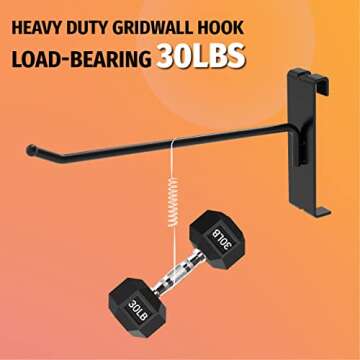 HUHOLE Gridwall Hooks 6 Inch, 32PC Display Hooks for Grid Wall, Hooks for Grid Wall Panel, Black