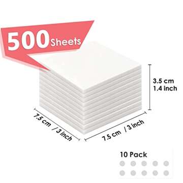 MIUTME 500 Pcs Transparent Sticky Notes - Waterproof, Self-Stick Note Pads