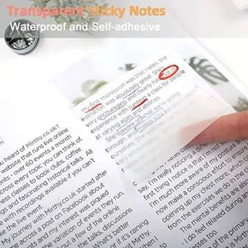 MIUTME 500 Pcs Transparent Sticky Notes for School and Office