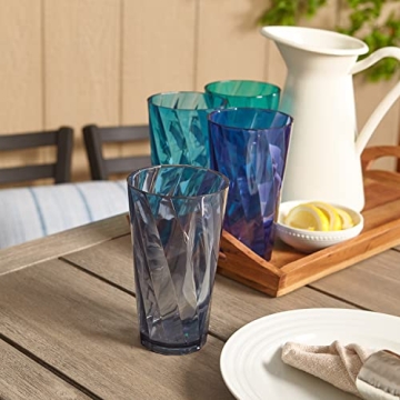 Optix 20oz Plastic Tumblers Set of 8 in Coastal Colors