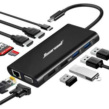 11-in-1 USB C Docking Station for Dual Monitors