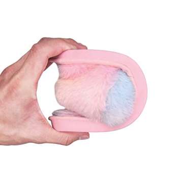 Fuzzy Slippers for Women, Cross Band Faux Furry Slippers Warm Slide Flat House Slippers Sandals Leopard Plush Open Toe Home Slippers