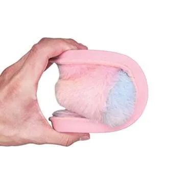 Fuzzy Slippers for Women, Cross Band Faux Furry Slippers Warm Slide Flat House Slippers Sandals Leopard Plush Open Toe Home Slippers