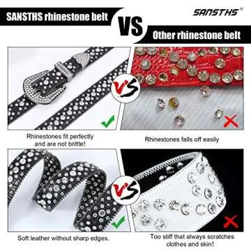 Stylish SANSTHS Women Rhinestone Belt - Perfect Accessory