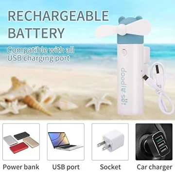 KOODER Portable Misting Handheld Fan - Stay Cool Everywhere