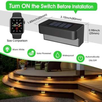 ASOMST Solar Deck Lights Outdoor 16 Packs, LED Solar Step Light Waterproof, Solar Powered Fence Ligh...