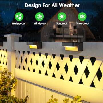 ASOMST Solar Deck Lights Outdoor 16 Packs, LED Solar Step Light Waterproof, Solar Powered Fence Lighting Warm White for Stairs Yard Garden Patio Pathway Railing