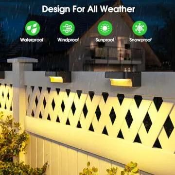 ASOMST Solar Deck Lights Outdoor 16 Packs, LED Solar Step Light Waterproof, Solar Powered Fence Lighting Warm White for Stairs Yard Garden Patio Pathway Railing