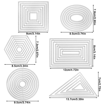 6-Piece Metal Die Set for Crafting and Scrapbooking