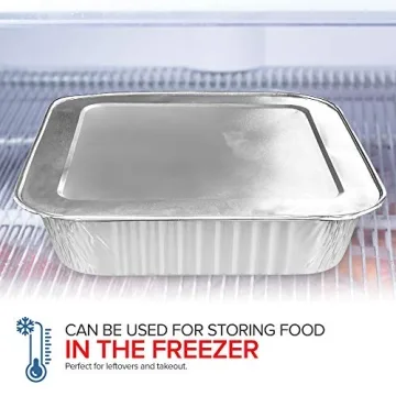 8x8 Foil Pans with Lids - Perfect for Cooking & Baking