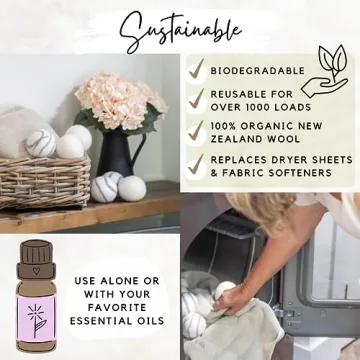 Organic Wool Dryer Balls - Eco-Friendly Set of 6