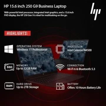 HP 15.6'' Business Laptop with Microsoft Office & 1TB SSD