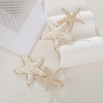 Unique Handmade Raffia Starfish Earrings for Summer