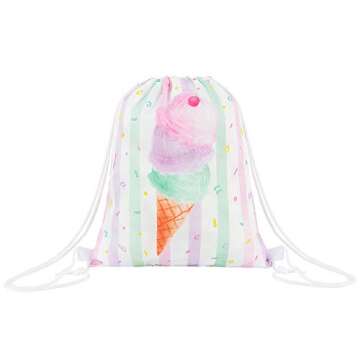 WERNNSAI Ice Cream Party Favor Bags - 12 Pack Ice Cream Party Supplies for Girls Birthday Baby Showe...