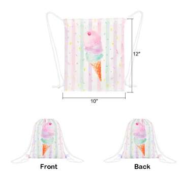 WERNNSAI Ice Cream Favor Bags - 12 Pack for Kids