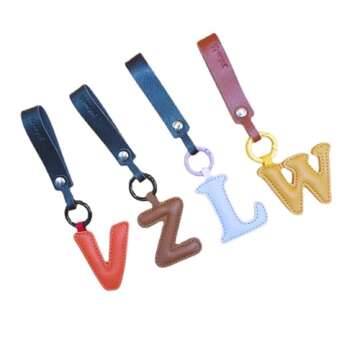 HOHOPEACH Purse Charms for Handbags Y2k Accessories Cute Keychain Preppy Stuff Designer Vegan Leather (Leather Letter - K,Independent packaging)