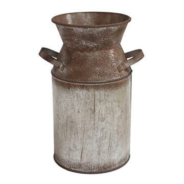 Rustic 7.5" Milk Can Decorative Vase for Home