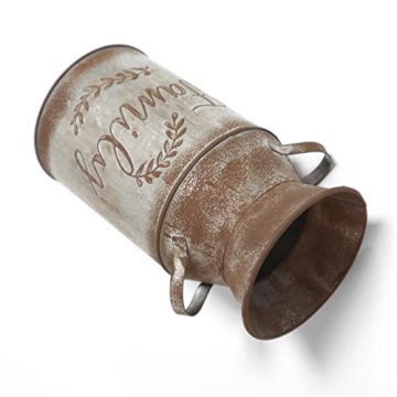 Rustic 7.5" Milk Can Decorative Vase for Home