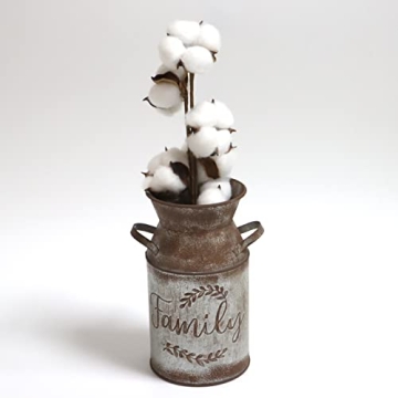Rustic 7.5" Milk Can Decorative Vase for Home
