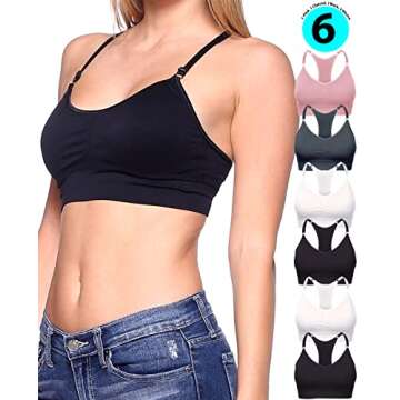 Barbra Lingerie Wireless Racerback Yoga Sports Bra - Comfortable & Stylish Seamless Bralette