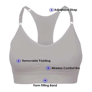 Barbra Lingerie Wireless Racerback Yoga Sports Bra