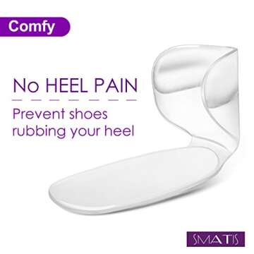 SMATIS Heel Cushion Inserts for High Heels Too Big, 5 Pairs Comfortable Shoe Heel Pads Heel Grips Liners for Women Shoes Heel Protectors No Heel Pain
