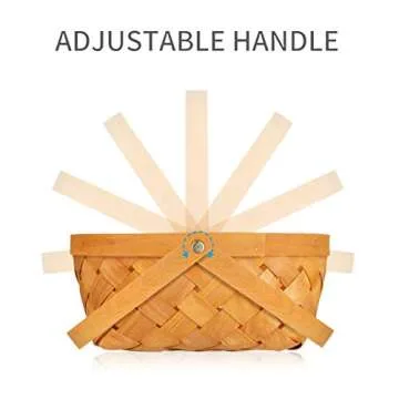 Clispeed Portable Handmade Rattan Storage Container Storage Basket Houseware Storage Basket Wooden Woven Storage Basket with Handle (Small)