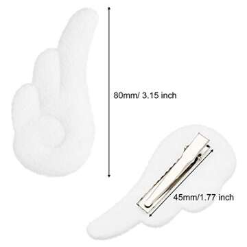 WILLBOND 3 Pairs Angel Hair Clips Cute Hair Barrettes Leather Clips Cartoon Hairpins Adorable Plush ...