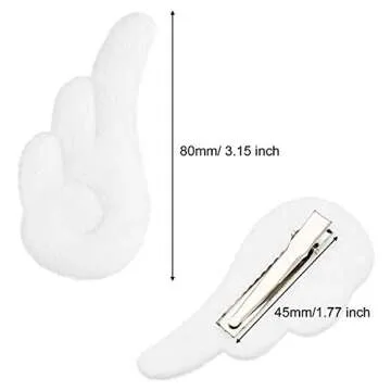 WILLBOND 3 Pairs Angel Hair Clips Cute Hair Barrettes Leather Clips Cartoon Hairpins Adorable Plush ...