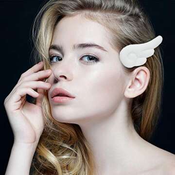 WILLBOND 3 Pairs Angel Hair Clips Cute Hair Barrettes Leather Clips Cartoon Hairpins Adorable Plush Barrettes Accessories for Valentine's Day Women Girls