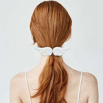 WILLBOND 3 Pairs Angel Hair Clips Cute Hair Barrettes Leather Clips Cartoon Hairpins Adorable Plush Barrettes Accessories for Valentine's Day Women Girls