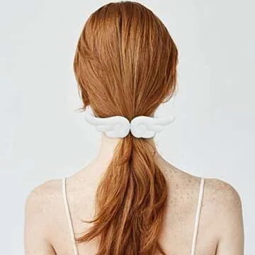 WILLBOND 3 Pairs Angel Hair Clips Cute Hair Barrettes Leather Clips Cartoon Hairpins Adorable Plush Barrettes Accessories for Valentine's Day Women Girls