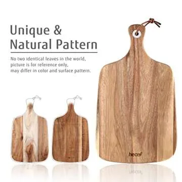 Hecef Bigger Acacia Wood Cheese Board Set with Knives