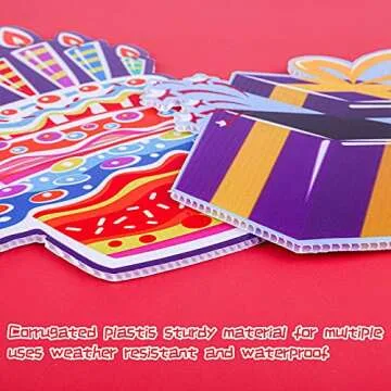 URATOT 8 Pack Happy Birthday Yard Signs Lawn sign Balloons Yard Sign Colorful Balloon Happy Birthday...