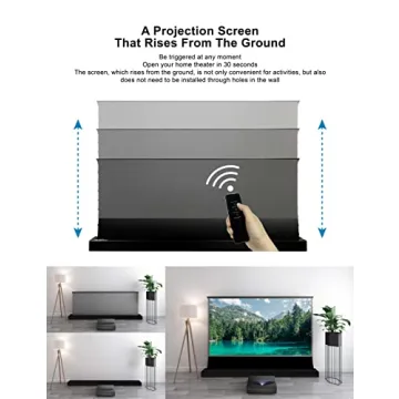 Vivid Storm Since 2004-120 Inch S PRO Motorized Floor-Rising Screen - Crystal-Clear Image Quality with Perfect Flatness | 4K/8K Ultra HD Easy-to-Install Design,VSDSTUST120H