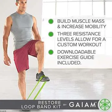 Gaiam Mini Band Kit for Lower Body Workouts - 3 Levels