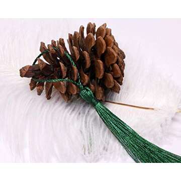 Tupalizy Mini Silky Handmade Soft Flossy Bookmark Tassels with Cord Loop for Keychain Earring Jewelry Making, Souvenir, Graduation, Clothing Sewing, Gift Tag DIY Craft Projects, 20PCS (Dark Green)