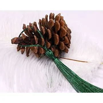 Tupalizy Mini Silky Handmade Soft Flossy Bookmark Tassels with Cord Loop for Keychain Earring Jewelry Making, Souvenir, Graduation, Clothing Sewing, Gift Tag DIY Craft Projects, 20PCS (Dark Green)