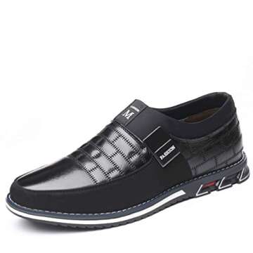 Men's Casual Shoes Driving Moccasin Slip on Shoes Classic Loafers Oxford Business for Male Busines Walking Office Dress Outdoor Black,US12 EU47
