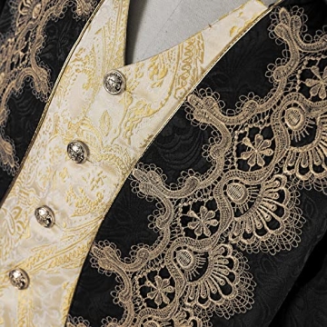 Taamlou Men's Medieval Tailcoat Embroidery Gothic Jacket