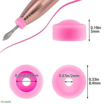 OsirideH2-25pcs Professional Nail Drill Bits Pink Nail Tech Supplies Electric Nail Filer Plastic Cap-Nail Art Tools Drill Dust Collector Dust Stopper Nail Drill Bit -Pink Drill Nail Dust Collectos