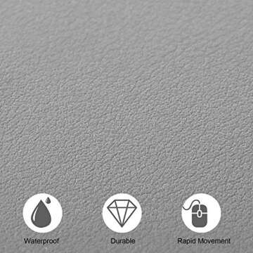 TOWWI PU Leather Desk Pad with Suede Base, Multi-Color Non-Slip Mouse Pad, 32” x 16” Waterproof Desk Writing Mat, Large Desk Blotter Protector (Gray)