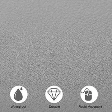 TOWWI PU Leather Desk Pad with Suede Base, Multi-Color Non-Slip Mouse Pad, 32” x 16” Waterproof Desk Writing Mat, Large Desk Blotter Protector (Gray)