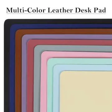 TOWWI PU Leather Desk Pad with Suede Base, Multi-Color Non-Slip Mouse Pad, 32” x 16” Waterproof Desk Writing Mat, Large Desk Blotter Protector (Gray)